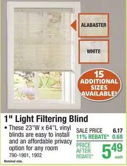 Menards 1 Light Filtering Blind offer