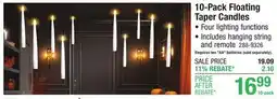 Menards 10-Pack Floating Taper Candles offer