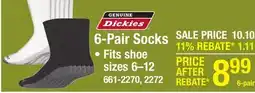 Menards 6-Pair Socks offer