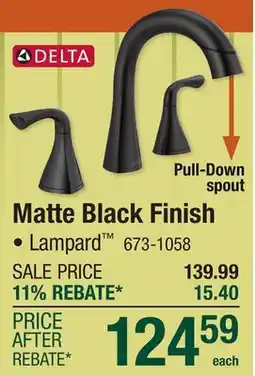 Menards Matte Black Finish Faucet offer