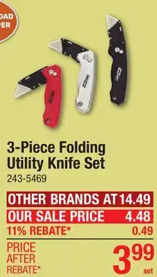 Menards 3-Piece Folding Utility Knife Set offer