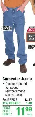 Menards Carpenter Jeans offer
