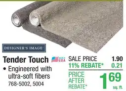 Menards Tender Touch Carpet offer
