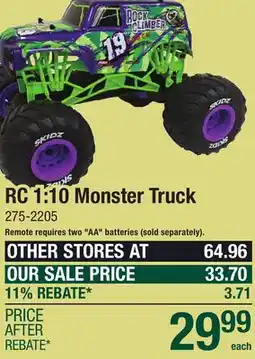 Menards RC 1:10 Monster Truck offer