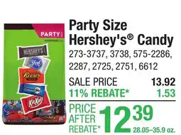 Menards Party Size Hershey's Candy offer