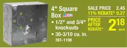 Menards 4 Square Box offer