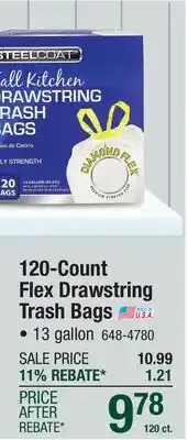 Menards 120-Count Flex Drawstring Trash Bags offer