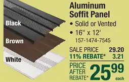 Menards Aluminum Soffit Panel offer