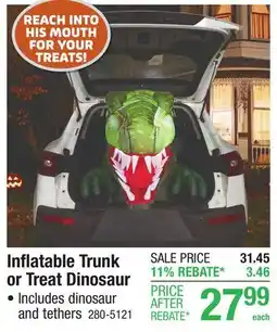 Menards Inflatable Trunk or Treat Dinosaur offer