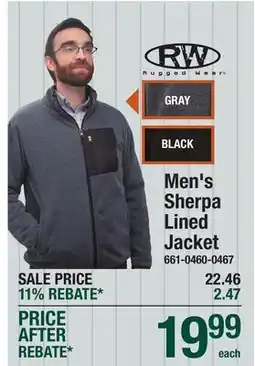 Menards Men's Sherpa Lined Jacket offer