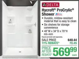 Menards Hycroft ProCrylic Shower offer