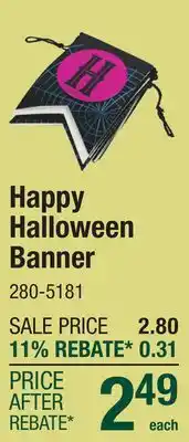Menards Happy Halloween Banner offer