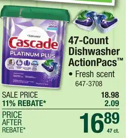 Menards 47-Count Dishwasher ActionPacs offer
