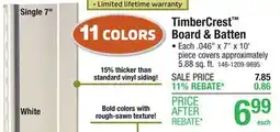 Menards TimberCrest Board & Batten offer
