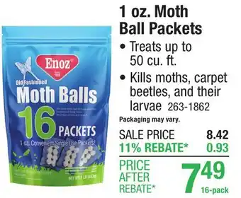 Menards 1 oz. Moth Ball Packets offer