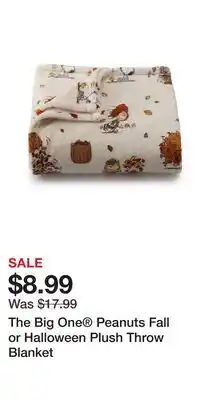 Kohl's The Big One Peanuts Fall or Halloween Plush Throw Blanket offer