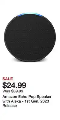 Kohl's Amazon Echo Pop Speaker with Alexa - 1st Gen, 2023 Release offer