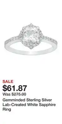 Kohl's Gemminded Sterling Silver Lab-Created White Sapphire Ring offer