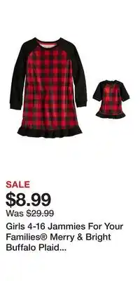 Kohl's Girls 4-16 Jammies For Your Families Merry & Bright Buffalo Plaid Nightgown & Matching Doll Gown offer