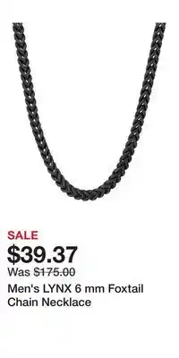 Kohl's Men's LYNX 6 mm Foxtail Chain Necklace offer