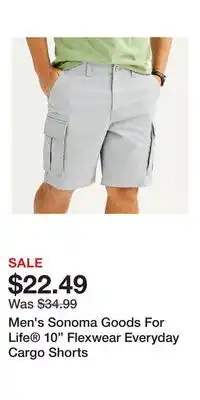 Kohl's Men's Sonoma Goods For Life 10 Flexwear Everyday Cargo Shorts offer