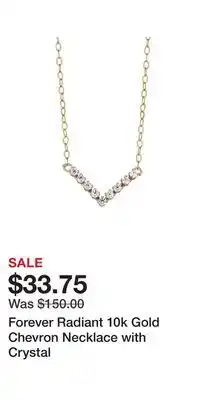 Kohl's Forever Radiant 10k Gold Chevron Necklace with Crystal offer