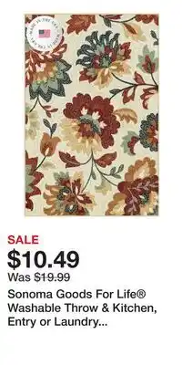 Kohl's Sonoma Goods For Life Washable Throw & Kitchen, Entry or Laundry Room Rug offer