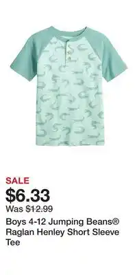 Kohl's Boys 4-12 Jumping Beans Raglan Henley Short Sleeve Tee offer