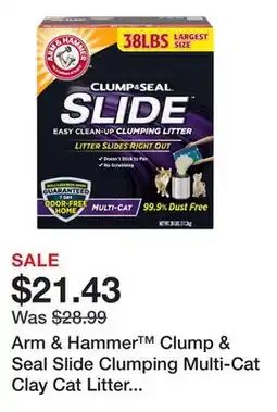 Petsmart Arm & Hammer Clump & Seal Slide Clumping Multi-Cat Clay Cat Litter - Low Dust offer