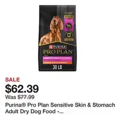 Petsmart Purina Pro Plan Sensitive Skin & Stomach Adult Dry Dog Food - Salmon & Rice, No Corn, Wheat or Soy offer