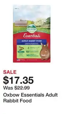 Petsmart Oxbow Essentials Adult Rabbit Food offer