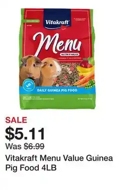 Petsmart Vitakraft Menu Value Guinea Pig Food 4LB offer
