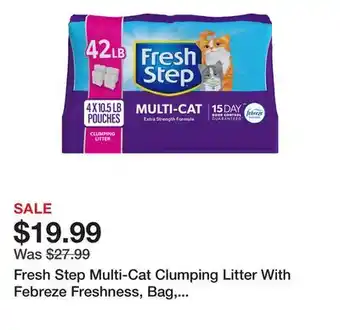 Petsmart Fresh Step Multi-Cat Clumping Litter With Febreze Freshness, Bag, 42 LB offer