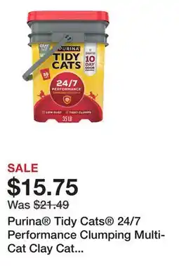 Petsmart Purina Tidy Cats 24/7 Performance Clumping Multi-Cat Clay Cat Litter - Low Dust, 10 Day Odor offer