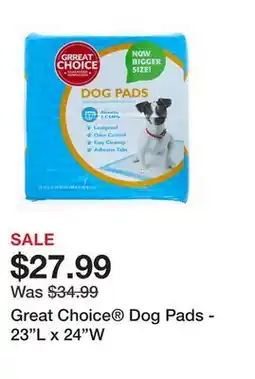 Petsmart Great Choice Dog Pads - 23L x 24W offer