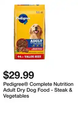 Petsmart Pedigree Complete Nutrition Adult Dry Dog Food - Steak & Vegetables offer