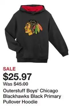 Dick's Sporting Goods Outerstuff Boys' Chicago Blackhawks Black Primary Pullover Hoodie offer