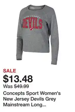 Dick's Sporting Goods Concepts Sport Women's New Jersey Devils Grey Mainstream Long Sleeve T-Shirt offer
