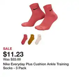 Dick's Sporting Goods Nike Everyday Plus Cushion Ankle Training Socks - 3 Pack offer