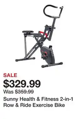 Dick's Sporting Goods Sunny Health & Fitness 2-in-1 Row & Ride Exercise Bike offer