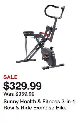 Dick's Sporting Goods Sunny Health & Fitness 2-in-1 Row & Ride Exercise Bike offer