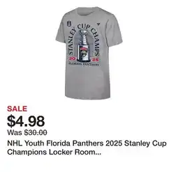 Dick's Sporting Goods NHL Youth Florida Panthers 2025 Stanley Cup Champions Locker Room T-Shirt offer