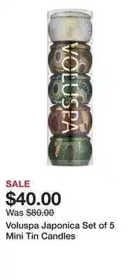Nordstrom Voluspa Japonica Set of 5 Mini Tin Candles offer