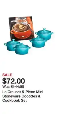 Nordstrom Le Creuset 5-Piece Mini Stoneware Cocottes & Cookbook Set offer