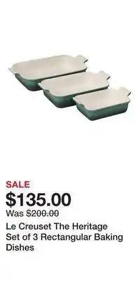 Nordstrom Le Creuset The Heritage Set of 3 Rectangular Baking Dishes offer