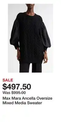 Nordstrom Max Mara Ancella Oversize Mixed Media Sweater offer