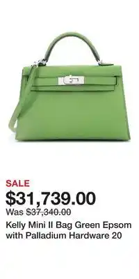 Nordstrom Kelly Mini II Bag Green Epsom with Palladium Hardware 20 offer