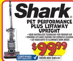Ollie's SHARK PET PERFORMANCE PLUS LIFTAWAY UPRIGHT offer