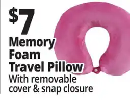 Ocean State Job Lot Memory Foam Plush Travel Pillow offer