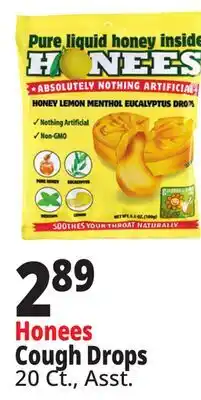 Ocean State Job Lot Honees Honey Lemon Menthol Eucalyptus Cough Drops 20 Count offer